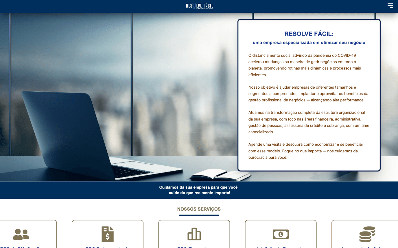 Captura de tela do projeto Resolve Fácil